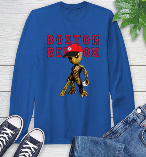 MLB Boston Red Sox Groot Guardians Of The Galaxy Baseball Long Sleeve T-Shirt 9