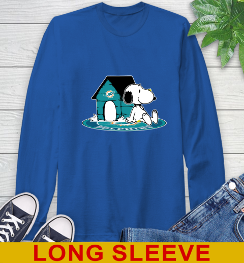 NFL Football Miami Dolphins Snoopy The Peanuts Movie Shirt Long Sleeve T-Shirt 9