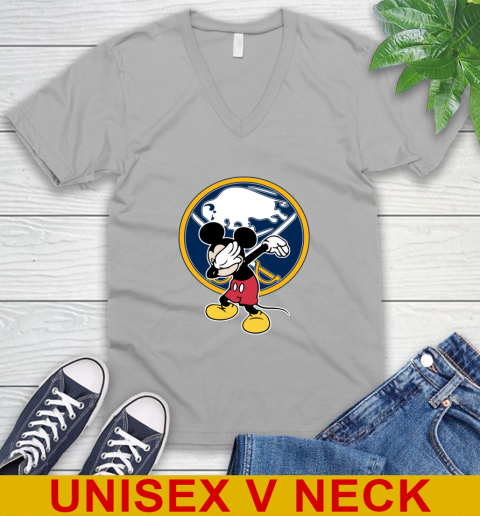 Buffalo Sabres NHL Hockey Dabbing Mickey Disney Sports V-Neck T-Shirt 4