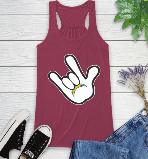 San Diego Chargers NFL Football Mickey Rock Hand Disney Racerback Tank 8