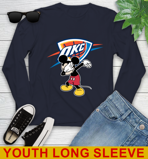 Oklahoma City Thunder NBA Basketball Dabbing Mickey Disney Sports Youth Long Sleeve 4 Oklahoma City Thunder NBA Basketball Dabbing Mickey Disney Sports Youth Long Sleeve - Image 4