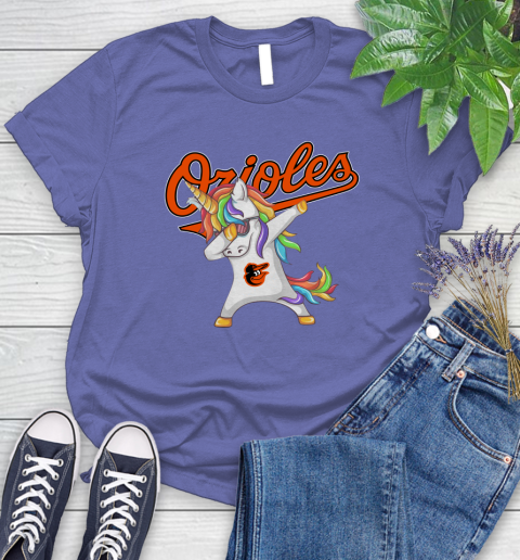 Baltimore Orioles MLB Baseball Funny Unicorn Dabbing Sports Women's T-Shirt 11