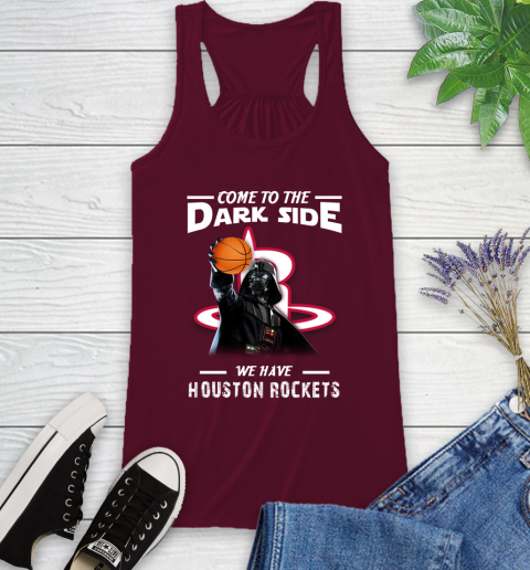 NBA Come To The Dark Side We Have Houston Rockets Star Wars Darth Vader Basketball Racerback Tank 2
