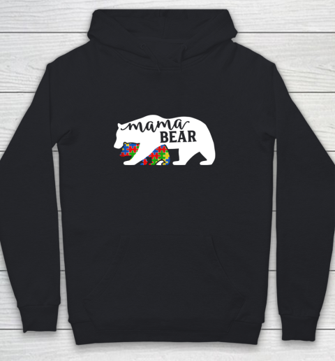 Mom Mama Bear Autism Awareness Month Family Support Youth Hoodie
