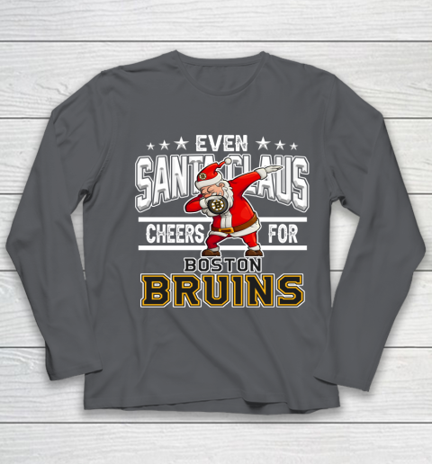 Boston Bruins Even Santa Claus Cheers For Christmas NHL Youth Long Sleeve 6