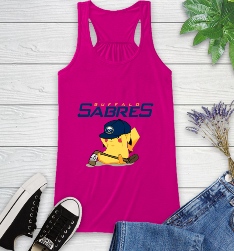NHL Pikachu Hockey Sports Buffalo Sabres Racerback Tank 8