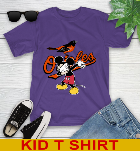 Baltimore Orioles MLB Baseball Dabbing Mickey Disney Sports Youth T-Shirt 5 Baltimore Orioles MLB Baseball Dabbing Mickey Disney Sports Youth T-Shirt - Image 5
