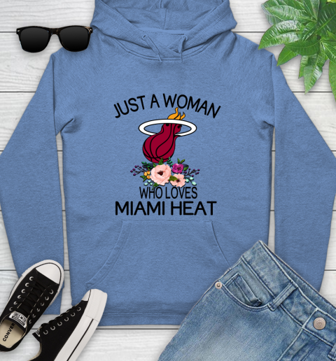NBA Just A Woman Who Loves Miami Heat Basketball Sports Youth Hoodie 8