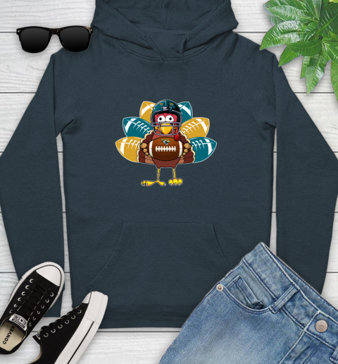 Jacksonville Jaguars Turkey Thanksgiving Day Youth Hoodie 8