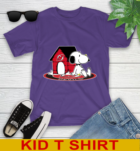 NHL Hockey New Jersey Devils Snoopy The Peanuts Movie Shirt Youth T-Shirt 4