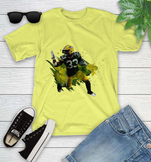 Aaron Jones Running Green Bay Packers Youth T-Shirt 10