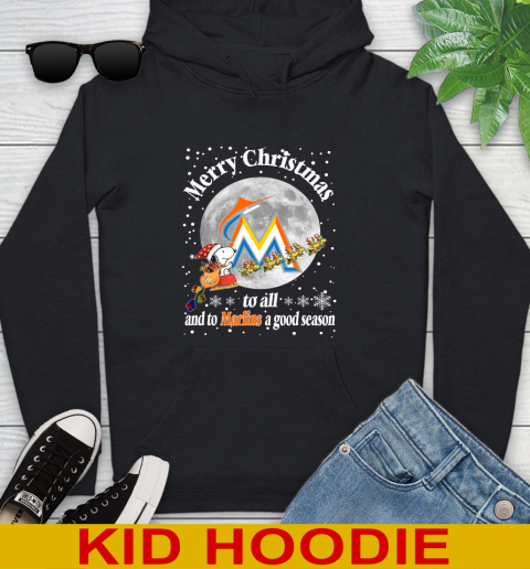 Miami Marlins Merry Christmas To All And To Marlins A Good Season MLB Baseball Sports Youth Hoodie