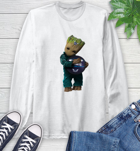 NBA Groot Guardians Of The Galaxy Basketball Sports Charlotte Hornets Long Sleeve T-Shirt