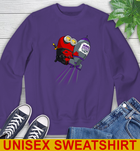 NBA Basketball Sacramento Kings Deadpool Minion Marvel Shirt Sweatshirt 4