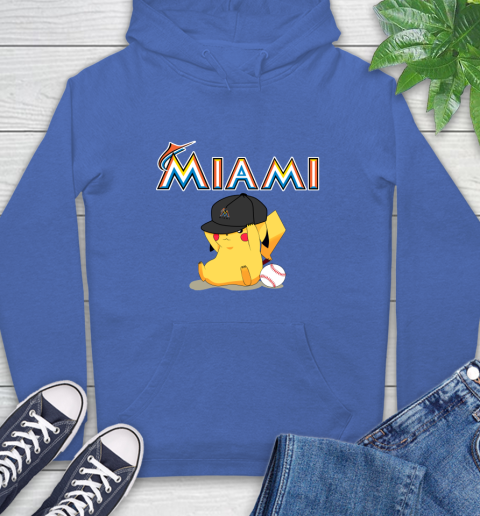 MLB Pikachu Baseball Sports Miami Marlins Hoodie 9