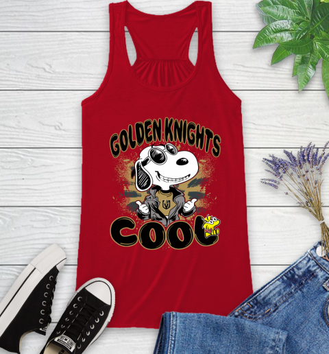 NHL Hockey Vegas Golden Knights Cool Snoopy Shirt Racerback Tank - Image 4