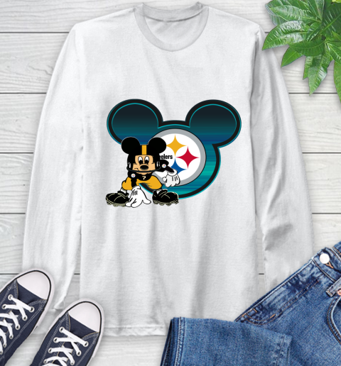 NFL Pittsburgh Steelers Mickey Mouse Disney Football T Shirt Long Sleeve T-Shirt
