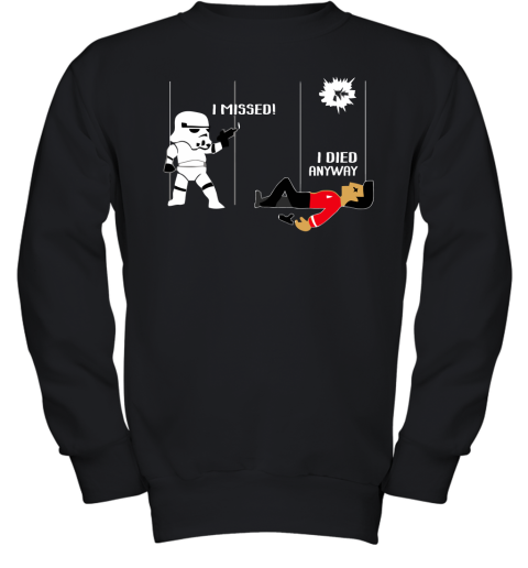 6sj3 star wars star trek a stormtrooper and a redshirt in a fight shirts youth sweatshirt 47 front black