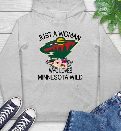 NHL Just A Woman Who Loves Minnesota Wild Hockey Sports Hoodie