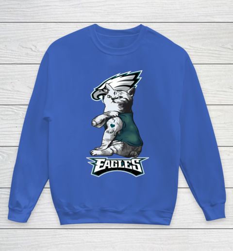 NFL Football My Cat Loves Philadelphia Eagles Youth Sweatshirt 6