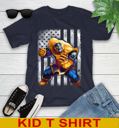 NHL Hockey Buffalo Sabres Thanos Marvel American Flag Shirt Youth T-Shirt 2