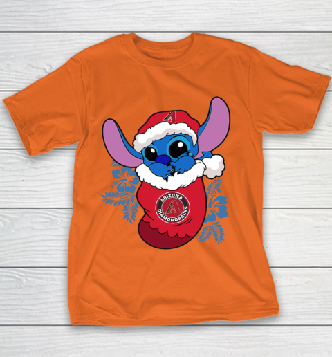 Arizona Diamondbacks Christmas Stitch In The Sock Funny Disney MLB Youth T-Shirt 6