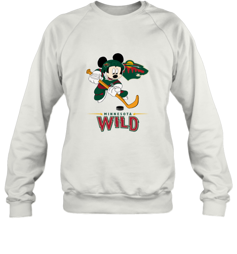 NHL Hockey Mickey Mouse Team Minnesota Wild Sweatshirt