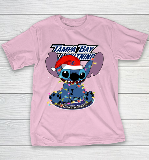 Tampa Bay Lightning NHL Hockey noel stitch Christmas Youth T-Shirt 5
