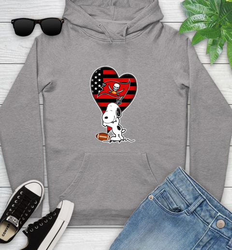 Tampa Bay Buccaneers NFL Football The Peanuts Movie Adorable Snoopy Youth Hoodie 6