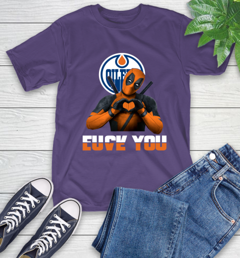 NHL Edmonton Oilers Deadpool Love You Fuck You Hockey Sports T-Shirt 6 NHL Edmonton Oilers Deadpool Love You Fuck You Hockey Sports T-Shirt - Image 6