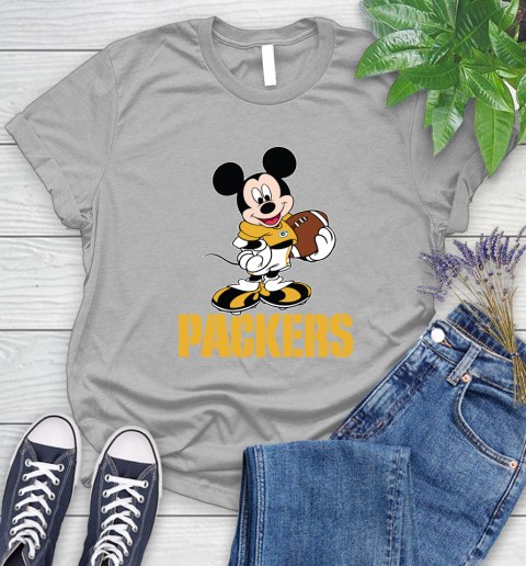 NFL Football Green Bay Packers Cheerful Mickey Mouse Shirt Women's T-Shirt 5