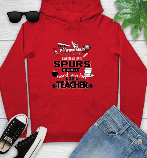 San Antonio Spurs NBA I'm A Difference Making Student Caring Basketball Loving Kinda Teacher Youth Hoodie 12