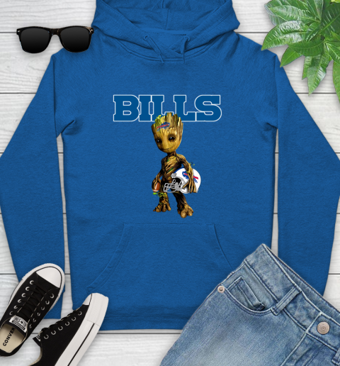 Buffalo Bills NFL Football Groot Marvel Guardians Of The Galaxy Youth Hoodie 9