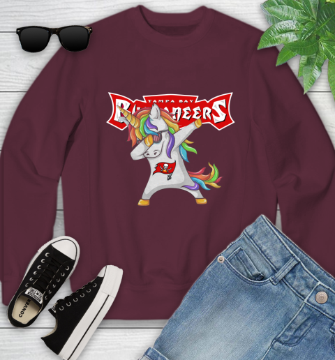 Tampa Bay Buccaneers NFL Football Funny Unicorn Dabbing Sports Youth Sweatshirt 5