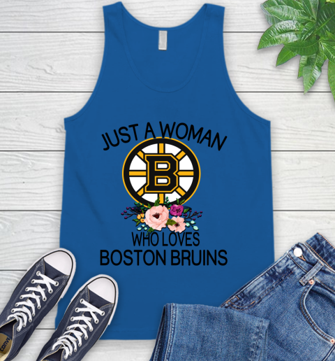 NHL Just A Woman Who Loves Boston Bruins Hockey Sports Tank Top 3