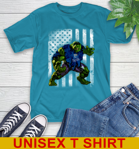 Kansas City Royals Hulk Marvel Avengers MLB Baseball American Flag T-Shirt 9