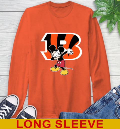 Cincinnati Bengals NFL Football Dabbing Mickey Disney Sports Long Sleeve T-Shirt 5