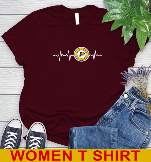 Indiana Pacers NBA Basketball Heart Beat Shirt Women's T-Shirt 6
