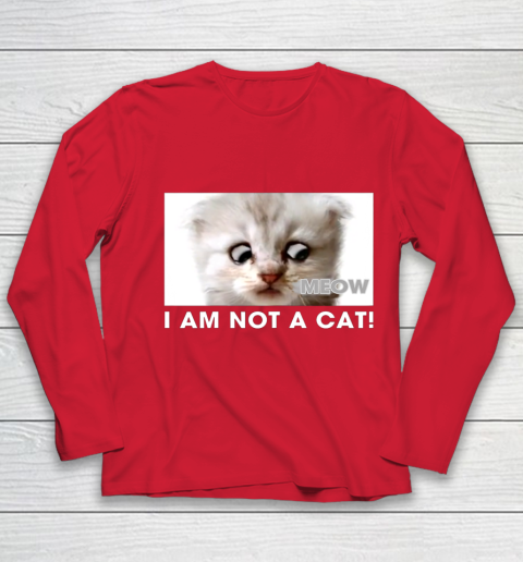 I am not a cat shirt funny video zoom call cat Youth Long Sleeve 8