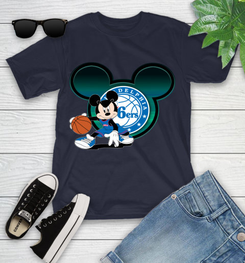 NBA Philadelphia 76ers Mickey Mouse Disney Basketball Youth T-Shirt 3