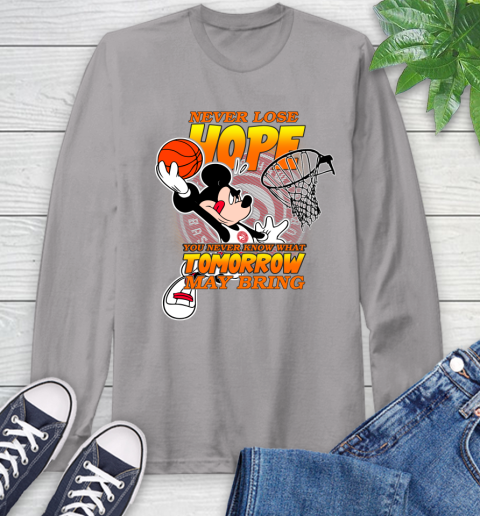 Atlanta Hawks NBA Basketball Mickey Disney Never Lose Hope Long Sleeve T-Shirt 6