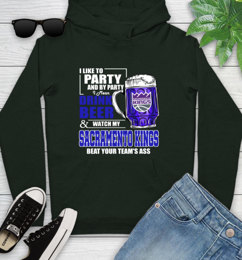 NBA Drink Beer and Watch My Sacramento Kings Beat Your Team's Ass Basketball Youth Hoodie 14