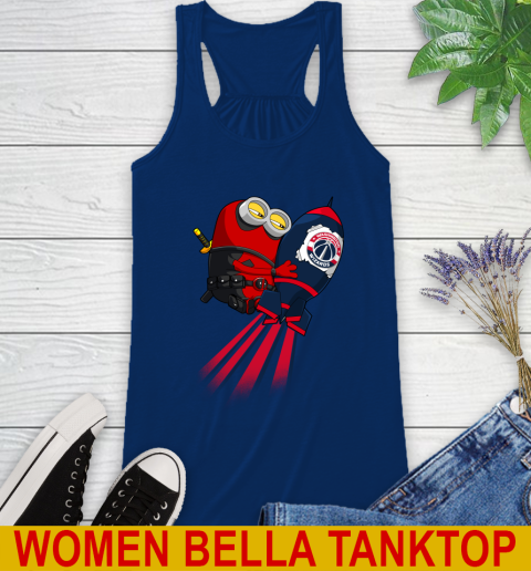 NBA Basketball Washington Wizards Deadpool Minion Marvel Shirt Racerback Tank 7
