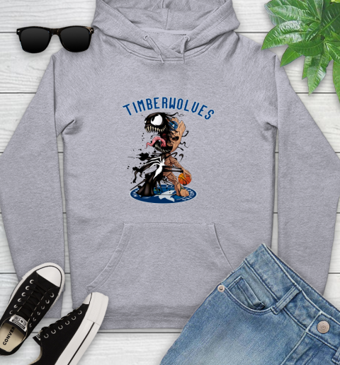 NBA Minnesota Timberwolves Basketball Venom Groot Guardians Of The Galaxy Youth Hoodie 6