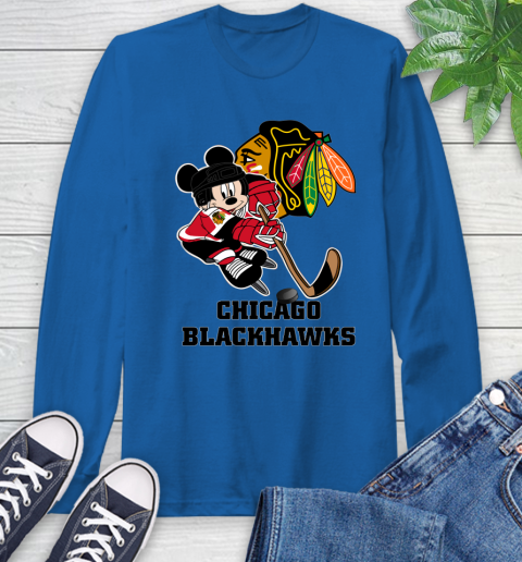 NHL Chicago Blackhawks Mickey Mouse Disney Hockey T Shirt Long Sleeve T-Shirt 9