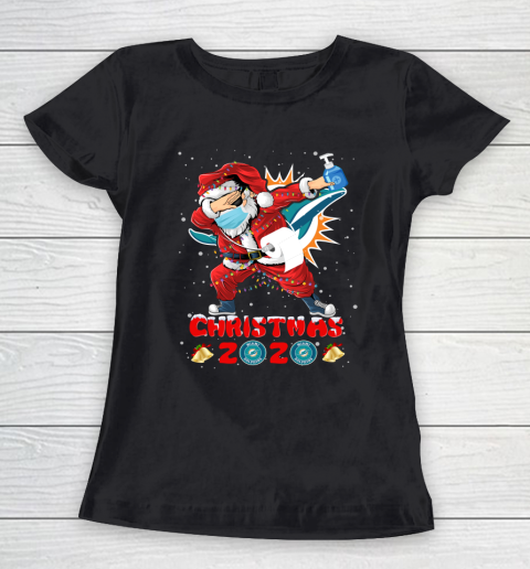 Miami Dolphins Funny Santa Claus Dabbing Christmas 2020 NFL Women's T-Shirt