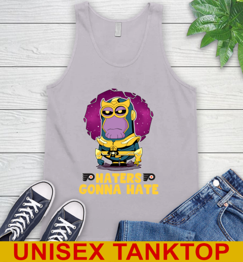 NHL Hockey Philadelphia Flyers Haters Gonna Hate Thanos Minion Marvel Shirt Tank Top - Image 5