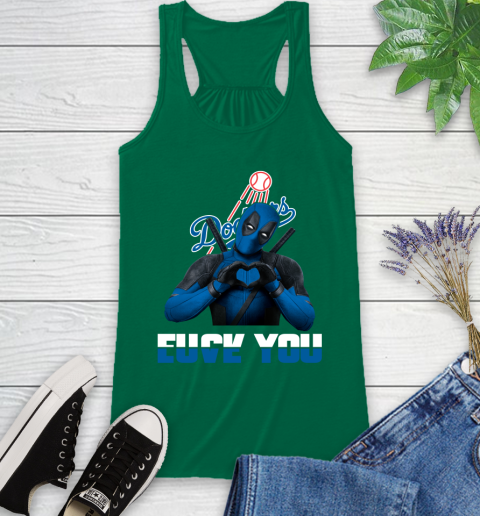 MLB Los Angeles Dodgers Deadpool Love You Fuck You Baseball Sports Racerback Tank 6