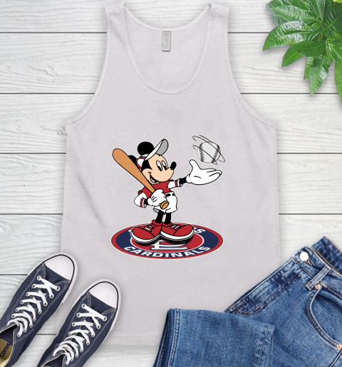 MLB Baseball St.Louis Cardinals Cheerful Mickey Disney Shirt Tank Top 2