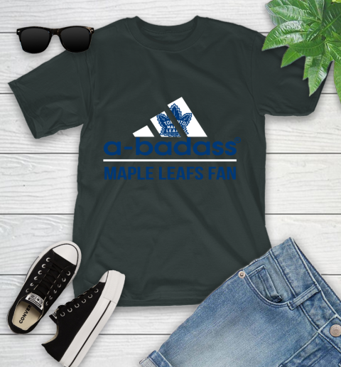 NHL A Badass Toronto Maple Leafs Fan Adidas Hockey Sports Youth T-Shirt 6